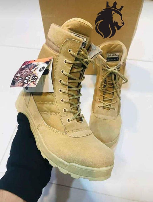 Long Army Boots, Beige Swat